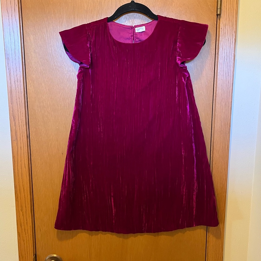 Gymboree Velvet Flutter Sleeve Dress Girls Size 8